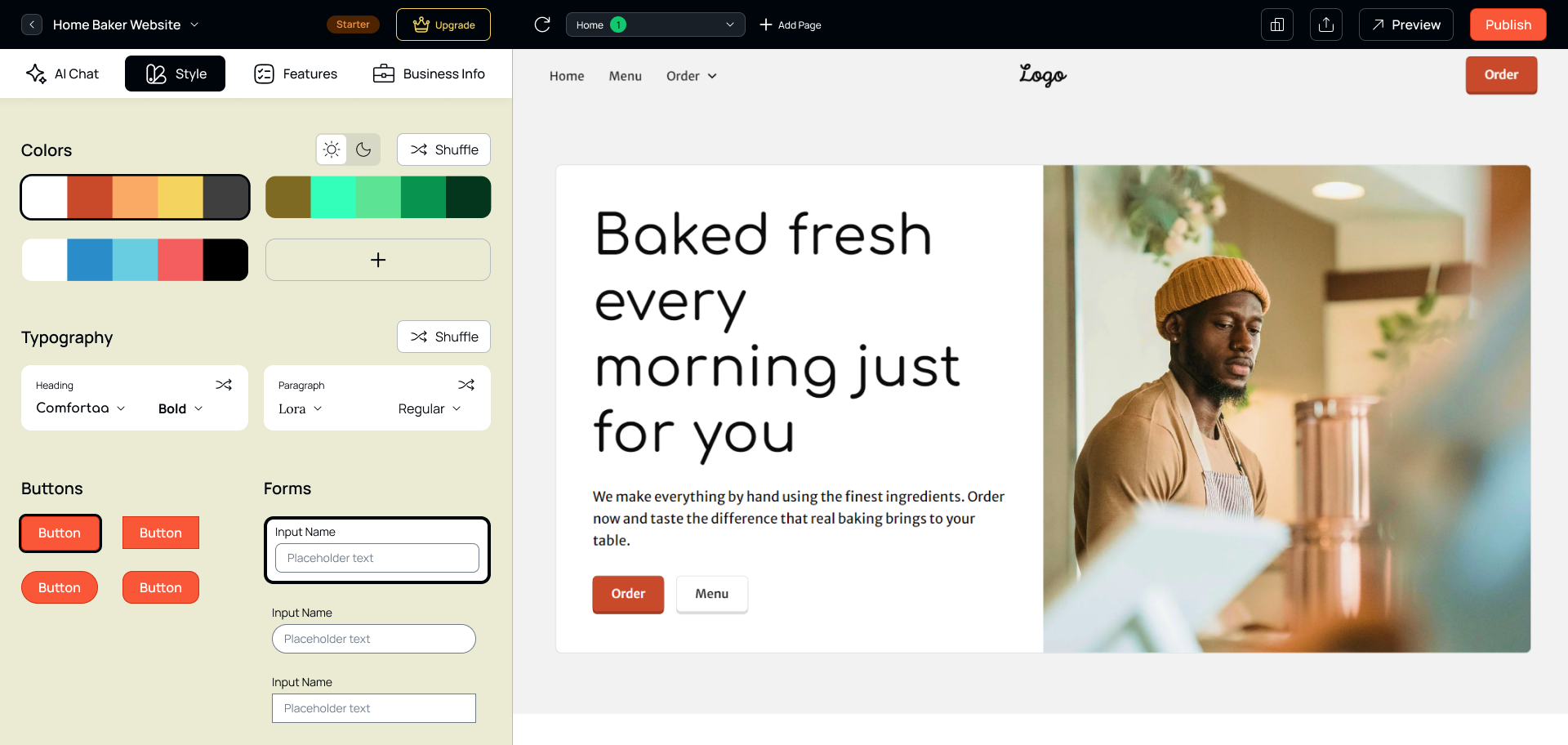 Website Style Selection